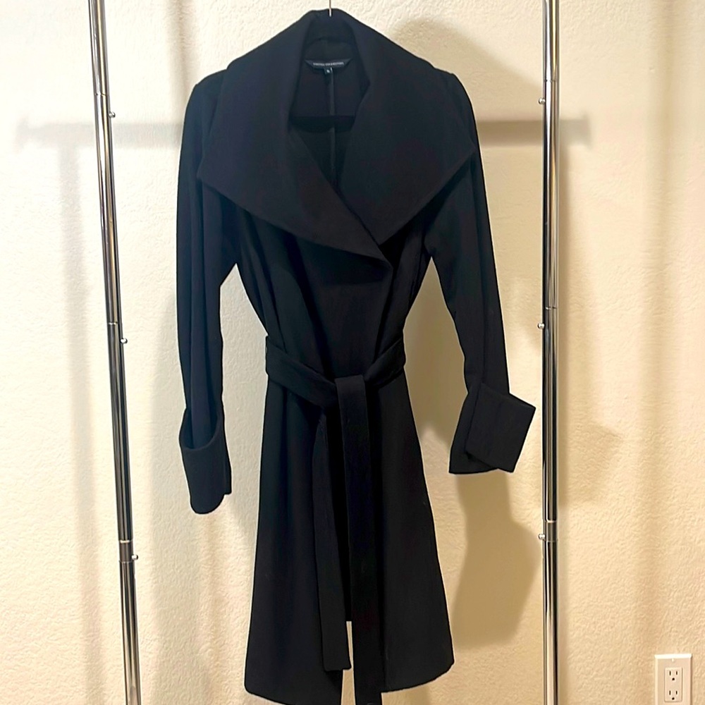 French Connection Black Felt Coat Jacket